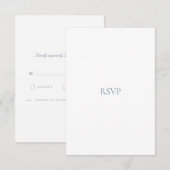 Élégant Script Dusty bleu & blanc carte RSVP (Devant / Derrière)