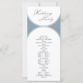 Élégant Script Dusty Blue Arch Wedding Programme (Dos)