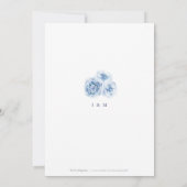 Elegant script dusty blue floral reheardiner kaart (Achterkant)