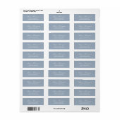 Elegant Script Dusty Blue Return-adres Etiket (Full Sheet)