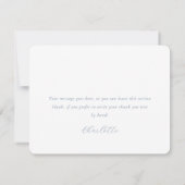 Elegant Script Dusty Blue Wedding Shower Birthday Bedankkaart (Achterkant)
