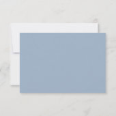 Élégant Script Dusty Mariage bleu simple RSVP (Dos)