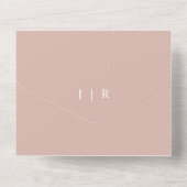 Elegant Script Dusty Roos Calligraphy Wedding All In One Uitnodiging (Achterkant)