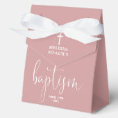 Elegant Script Dusty Roos Roze Doop Favoriet Box Bedankdoosjes (Voorkant)