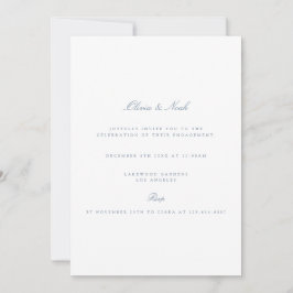 Elegant Script Dusty & White Verloving Invitation Kaart