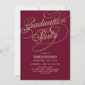 Élégant script ÉDITABLE COULEUR Invitation de grad (Devant)