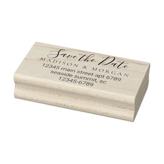 Elegant Script Eenvoudig Modern Chique Sla de datu Rubberstempel (Stempel)