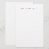 Elegant Script Eenvoudig Moderne Minimalist Briefpapier (Voorkant / Achterkant)