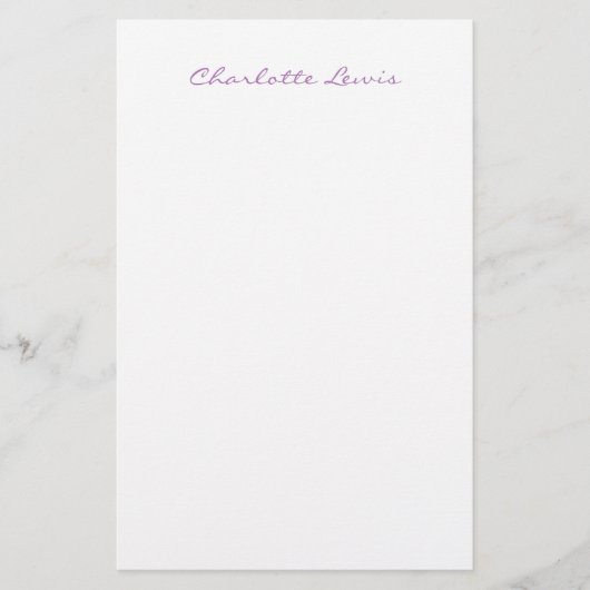 Elegant Script Eenvoudig Moderne Minimalist Briefpapier (Voorkant)