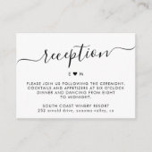 Elegant Script Eenvoudig Monogram Bruiloft Recepti Informatiekaartje (Voorkant)