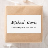 Elegant Script Eenvoudig Zwart & Wit Minimalistisc Etiket (Insitu)