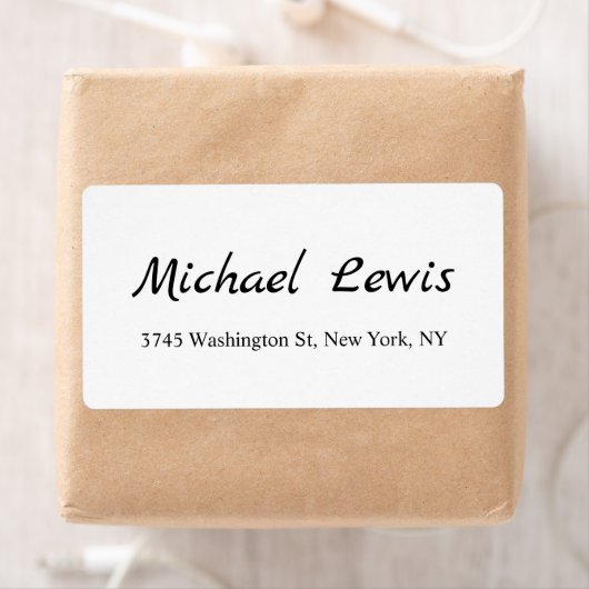 Elegant Script Eenvoudig Zwart & Wit Minimalistisc Etiket (Insitu)