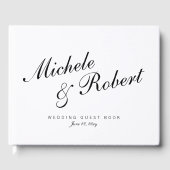 Elegant Script Eenvoudige Basic Clean White Classy Gastenboek (Voorkant)