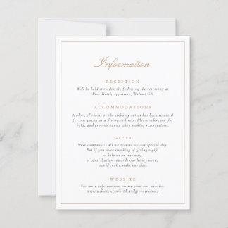 Elegant Script Eenvoudige moderne bruiloft informa Kaart