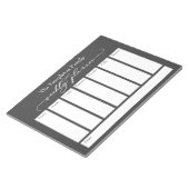 Elegant Script Eenvoudige Weekly Planner, Donkergr Notitieblok (Schuin)