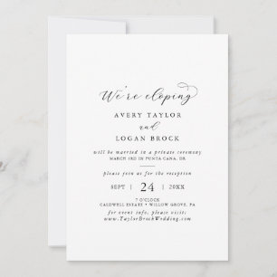 Élégant Script Elopement Réception Invitation
