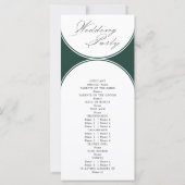 Elegant Script Emerald Green Arch bruiloft program (Achterkant)