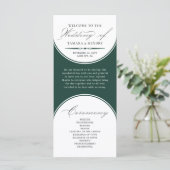 Elegant Script Emerald Green Arch bruiloft program (Staand voorkant)
