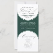 Elegant Script Emerald Green Arch bruiloft program (Voorkant)