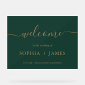 Élégant Script Emerald Green Gold Minimaliste (Recto)