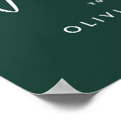 Élégant Script Emerald Green Mariage Affiche de bi (Coin)