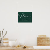 Élégant Script Emerald Green Mariage Affiche de bi (Cuisine)