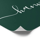 Elegant Script Emerald Green Wedding Welkomstteken Poster (Hoek)