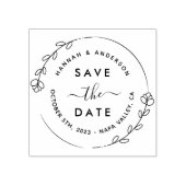 Elegant script en botanische wissel opslaan Datum  Rubberstempel (Afrduk)