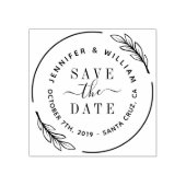 Elegant script en botanische wissel sparen de datu 	rubberstempel (Afrduk)