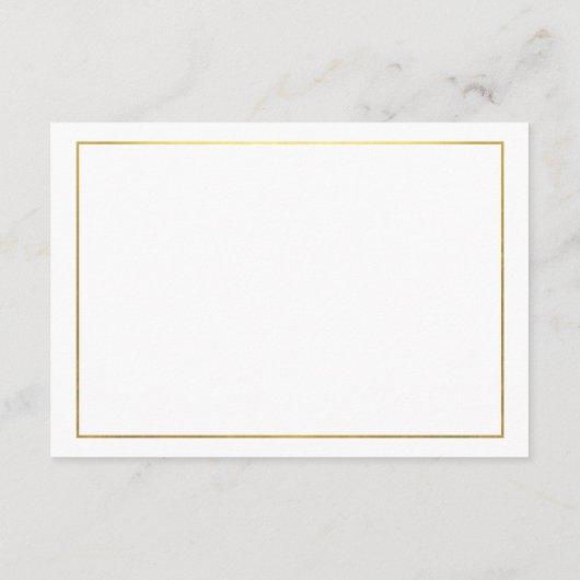 Elegant Script en Gold Border Accommodaties Informatiekaartje (Achterkant)