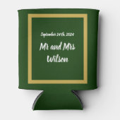 Elegant Script en Goud Lijst op groen Blikjeskoeler (Voorkant)