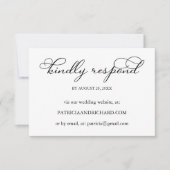 Élégant Script en ligne Mariage carte RSVP (Devant)