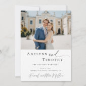 Elegant script en moderne foto save the date (Achterkant)