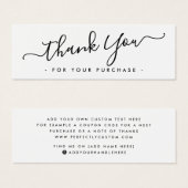 Élégant script entreprise merci insérer carte (Devant & derrière)