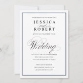 Élégant script et Faire-part de mariage frontalier (Devant)