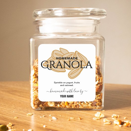 Élégant Script étiquette de granola fait maison