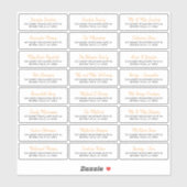 Élégant script étiquettes de adresse invités indiv (Feuille)