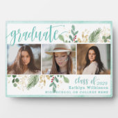 Elegant Script Eucalyptus Greenery Afstudeerder 3  Fotoplaat (voorkant)