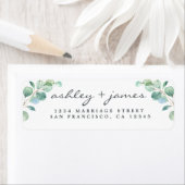 Elegant Script Eucalyptus Trouw Retouradres L Etiket (Insitu)