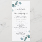 Elegant Script Eucalyptus trouwceremonie Programma (Voorkant)