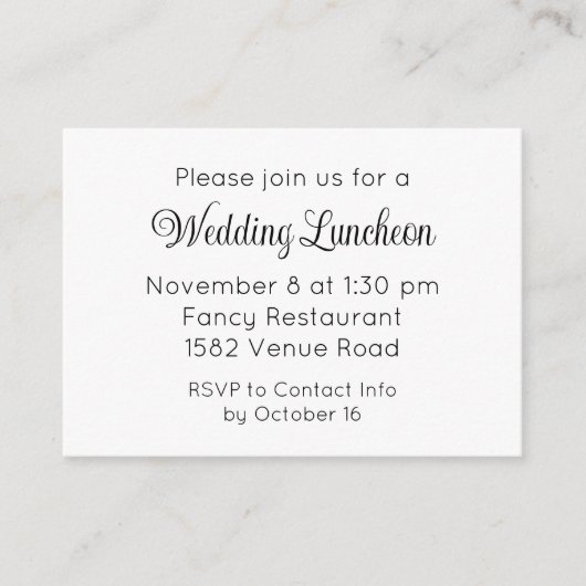 Elegant Script Extra Wedding Event Invitation (Devant)