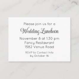 Elegant Script Extra Wedding Event Invitation Informatiekaartje