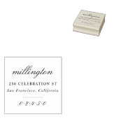 Elegant Script Familienaam & Retouradres Formeel Rubberstempel (Gestempeld)
