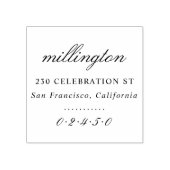 Elegant Script Familienaam & Retouradres Formeel Rubberstempel (Afrduk)