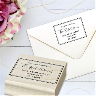 Elegant Script Familienaam Retouradres Rubberstempel