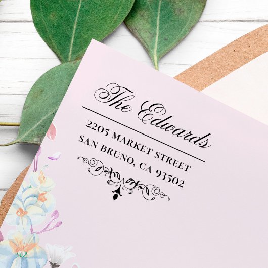 Elegant Script familienaam retouradres Zelfinktende Stempel