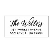 Elegant Script Familienaam & Typografie Adres Rubberstempel (Afrduk)