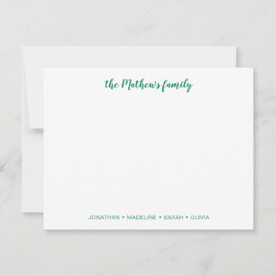Elegant Script Family Achternaam Forest Green Notitiekaartje