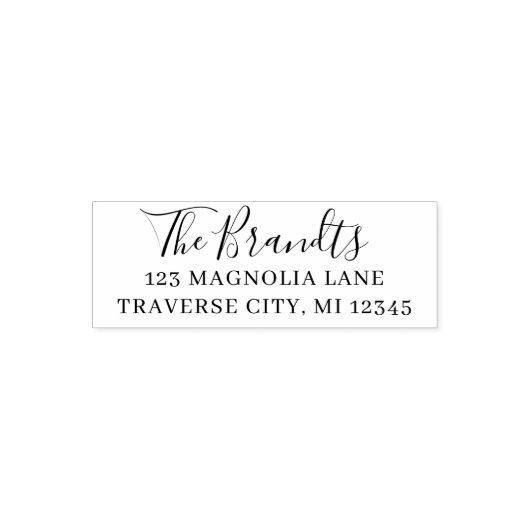 Elegant Script Family Fancy Name Zelfinktende Stempel (Design)