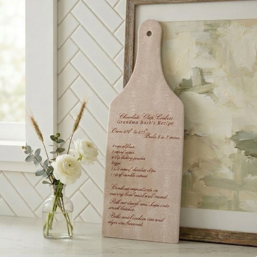 Elegant Script Family Recipe Ivory Snijplank
